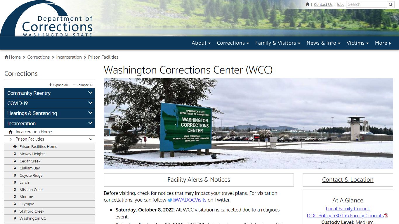 Washington Corrections Center (WCC) | Washington State Department of ...